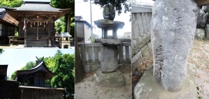 図●樋口神社の社殿と石灯籠